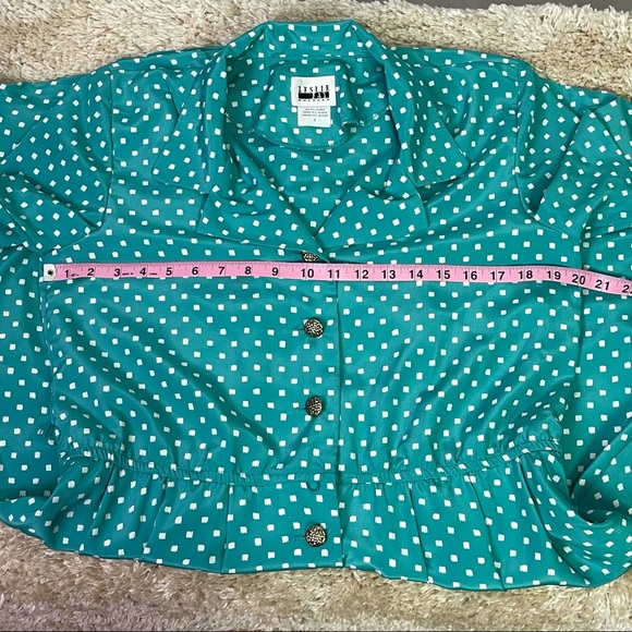 Vintage Leslie Fay Robin’s Egg Blue Dot Dress 8 - Picture 8 of 14